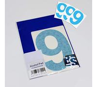 BS® Large Waterproof Non-fading Self Adhesive Vinyl Numbers | 9 (NINE) | 150mm | Pack of 4 | BLUE | Wheelie Bin Numbers