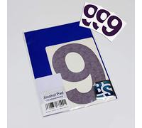 BS® Large Waterproof Non-fading Self Adhesive Vinyl Numbers | 9 (NINE) | 150mm | Pack of 4 | PURPLE | Wheelie Bin Numbers