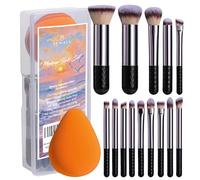 BS-MALL 14 Pcs Makeup Brushes Set With Dual-sided Beauty Blender Sponge - Foundation Brush & Makeup Sponge,premium Luxury Brush Collection For Face & Eye,for Flawless Application (Orange)