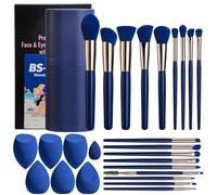 BS-MALL 18 Pcs Makeup Brushes Set With 7 Beauty Blender Sponges - Perfect For Travel & Daily Use - Includes Foundation Brush & Beauty Tools For Flawless Application