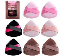 BS-MALL 8 Pcs Ultra-soft Triangle Puff - Premium Beauty Tool For Powder & Setting, Essential Portable Puffs For Travel & Daily Use, Applies Evenly- Essential Beauty Tools