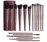 BS-MALL Makeup Brush Set 18 Pcs Premium Synthetic Foundation Powder Concealers Eye shadows Blush Makeup Brushes with black case (D-Brown)