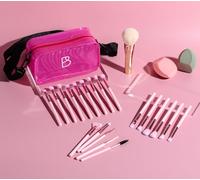 BS-MALL Makeup Brush Set 21 Pcs With Powder Brush, Concealer Brush, Eyeshadow Brush & Blush Brush - Includes 2 Pcs Big Beauty Blender & Stylish Travel Makeup Brush Case For Flawless Application