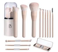 BS-MALL Makeup Brush Set Travel Mini Makeup Brushes Synthetic Kabuki Brush Set Foundation Powder Blending Concealer Eye shadows Blush Cosmetics Brushes with Organizer Holder& 4 Mini Eyeshadow Brush