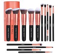 BS-MALL Makeup Brushes Premium Synthetic Foundation Powder Concealers Eye Shadows Makeup 14 Pcs Brush Set, Rose Golden, 1 Count