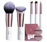 BS-MALL Travel Makeup Brushes Premium Synthetic Foundation Powder Concealers Eye Shadows 5 PCS with Storage Bag