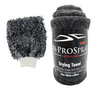 BS ProSpray Detailing Microfiber Drying Towel, 50 x 80cm, 1400GSM, Ultra Absorbent, Lint-Free, Machine Washable, Ideal for Cars, Interiors, Kitchens, Bathrooms, Offices (1, Towel with Mitt)