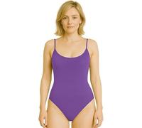 BS Traders Women’s Cami Bodysuit Sleeveless Camisole Leotard Vest Top Strappy Stretch Fit in Plain (Purpple, 8-10)
