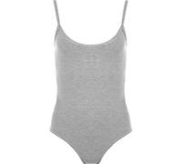 BS Traders Women’s Cami Bodysuit Sleeveless Camisole Leotard Vest Top Strappy Stretch Fit in Plain (Silver Grey, 8-10)