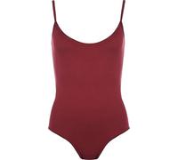 BS Traders Women’s Cami Bodysuit Sleeveless Camisole Leotard Vest Top Strappy Stretch Fit in Plain (Wine, 12-14)
