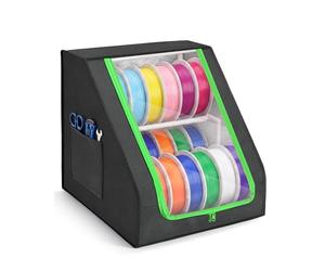 BS-VOG Filament Storage Box, 21 Roll 2 Tier 3D Printer Accessory Storage | Dust Protection, Trapezoid Opening, Fits PLA ABS PETG TPU, Oxford Fabric with Aluminium Lining, Workshop Studio & Home Office