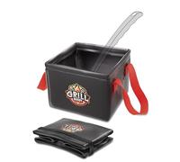 BS-VOG Grill Brush Dunk Tank, Collapsible Water Bucket with Sturdy Handles for Grill Brush Bristle Free, Stable Square Water Basin for BBQ Steam Cleaning (Only Soak Basin No Grill Brush)