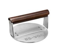 BS-VOG Smashed Burger Press Heavy Weight with Wood Handle, 6 Inch Stainless Steel Burger Smasher, Barbecue Grill Press for Meat, Patty, Steak, Bacon, Gift Package