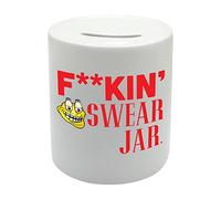 BS043 F**KING SWEAR JAR Novelty Gift Printed Ceramic Piggy Bank Money Saving Box