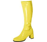 (BS12733) - NEW LADIES WOMENS FANCY DRESS PARTY GO GO BOOTS 1960s & 1970s RETRO ALL SIZES (7 UK, Yellow)