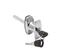 BS313 T Shape Silver Chrome Surface Steel Interior Rotating Shaft Window Handle Lock Set 1Pcs