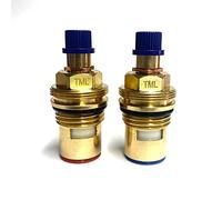 BS5412 XZ 20 B&Q Cooke & Lewis Wickes Compatible Tap Cartridge Valve Pair (Version with Threaded Collar Plus 32 Teeth/spline handle adaptor)