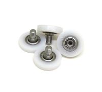 BS62522-7C2L8M6 22mm Diameter Stainless External Thread Plastic Coated Bearing Roller Wrapped Plastic Nylon Guide Wheel 5Pcs(OD13 x W4 x M4)