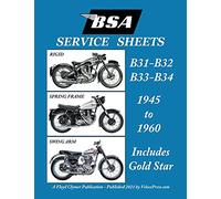 BSA B31 - B32 - B33 - B34 'Service Sheets' 1945-1960 for All Pre-Unit Rigid, Spring Frame and Swing Arm Models