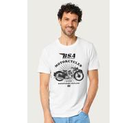 BSA Men's Motorcycles 1910 Birmingham England T-Shirt in White | Size: Small BSA White S