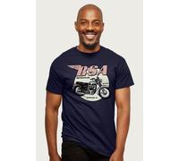BSA Men's Motorcycles Est 1919 Golden Flash T-Shirt in Navy | Size: 2XL BSA Navy 2XL