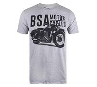 BSA Motocycles Men's Tonal Regular Fit Crew Neck Short Sleeve T - Shirt, Grey (Grey Marl Gym), XX-Large (Manufacturer Size:XX-Large)