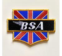 BSA Motorcycle Bantam British Flag Union Jack Bike Biker Badge Iron SEW ON Patch