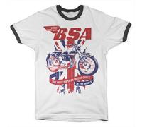 BSA Union Jack Ringer Tee T-Shirt White-Black
