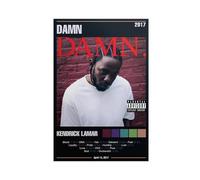 BSapp Kendrick Lamar Poster Damn Album Poster 1 Canvas Poster Bedroom Decor Sports Landscape Office Room Decor Gift12x18inch(30x45cm)