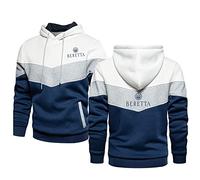 BSapp Men Hoodies Pullover for Beretta Print Casual Hoody Fleece Sweatshirts Patchwork Jumpers Sports Hooded Top - Teen Gift-White||L