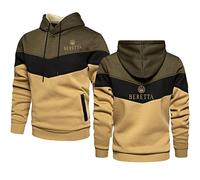 BSapp Men Hoodies Pullover for Beretta Print Casual Hoody Fleece Sweatshirts Patchwork Jumpers Sports Hooded Top - Teen Gift- Green||L