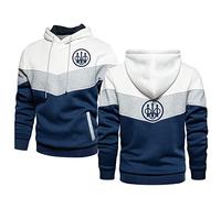 BSapp Men's Hooded Fleece Sweat for Beretta Print Casual Hoodie Patchwork Sweatshirt Winter Warm Pullover - Teen Gift-White||M