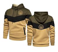 BSapp Men's Hooded Fleece Sweat for Beretta Print Casual Hoodie Patchwork Sweatshirt Winter Warm Pullover - Teen Gift- Green||L
