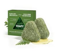 BSAPY Anti Hair Loss Shampoo Bar - DHT Blocker with Polygonum, Ginseng & Tea Tree, Strengthens Roots, Reduces Hair Fall, for Thinning Hair, Herbal Hair Growth Soap, 4.2oz*2
