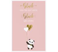 bsb 311832-2 Greeting Card for Birth Happiness (Pink) with Panda