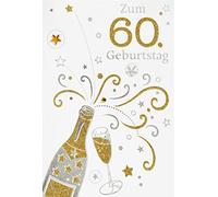 bsb 60th Birthday Card - Champagne Bottle - Gold Envelope