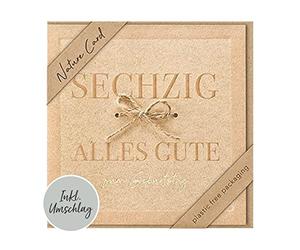 bsb - 60th Birthday Card - Nature Card - Sustainable Birthday Cards - Birthday Cards with Envelope - Birthday Card Women & Men - Greeting Card 15.5 x 15.5 cm