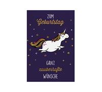 bsb - Birthday Card 11.5 x 17.0 cm - High-Quality Birthday Card with Envelope - Beautiful Birthday Cards for Children/Women and Men - Greeting Card with Unicorn