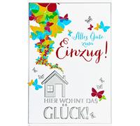 bsb Greeting Card for Housewarming Moving "Hier wohnt das Glück" [German Language]