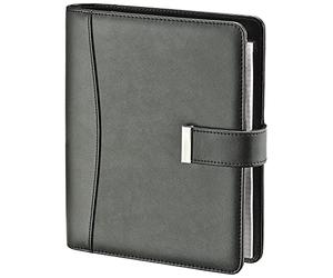 BSB Manager 02-0504 Diary Organiser Weekly Planner Appointment Calendar - 2022 - Approx. A5-1 Week = 2 Pages - Soft Film, Classic, Black - Ring Binder with 6-Hole Punch, Refillable - Model Manager