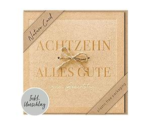 bsb Nature Card for 18th Birthday - Sustainable Birthday Cards with Envelope - Birthday Card Women & Men - Congratulations Card 15.5 x 15.5 cm