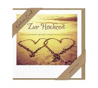 bsb Wedding Card, Greeting Card, Greeting Card for Wedding, Natural Card, Hearts on The Beach, Envelope Kraft Paper.