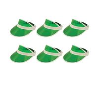 BSBAAA FASHIONS® Adults Unisex Sports Retro 80s Neon Sun Visor UV Protection Hat - Men’s Women’s Summer Headband for Golf Tennis Stag Poker Party Cap (Green, Pack of 6)