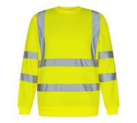 BSBAAA FASHIONS® Hi Viz High Visibility Long Sleeve Sweatshirts - Men's Reflective Tape Safety Hi Vis Security Work Breathable Lightweight Workwear Round Neck T-Shirt Tops (Yellow, XX-Large)
