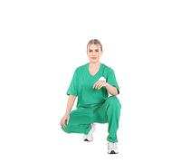 BSBAAA FASHIONS® Men’s Women’s Surgeon Shirt, Trouser Set Adults Unisex Doctor's Costume Scrubs Halloween Theme Party Wear Fancy Dress Outfit (Green, One Size)