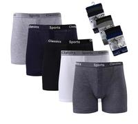 BSBAAA FASHIONS® Pack of 6 Men's Classic Sports Boxers with Elastic Waistband Button Fly Shorts Stretch Fit Soft Ribbed Cotton Design Breathable Underwear Trunks (Assorted Color, XL)