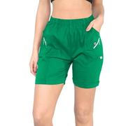 BSBAAA FASHIONS® Women's 1/2 Length Cherry Berry Shorts - Ladies Plain Stretch Fit Pull On Elasticated Waist Summer Hot Pants Short (Jade Green, 14)