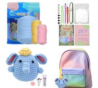 Bsbkoj Beginner Crochet Kit, Elephant Themed Knitting Accessories, Crochet Set for Beginners - for Adults, Birthday, Holiday, Women, Crafts, Teenagers, Art and Leisure