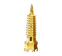 Bsbkoj Brass Tower Sculpture, Brass Decor, Decor with Ornate Detail, Powerful Symbol Figurine, Study Room Ornament with Ancient Style, Table Decoration for Living Room Work Area