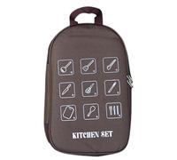 Bsbkoj Camp Kitchen , Camping Accessory , 38 x 23 x 3 cm, High Capacity Camping Cooking Utensils Set Bag, Waterproof Outdoor Tableware for Adults, Men, Women, Coffee colour, Siehe